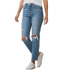 American Eagle Outfitters Womens Jeans Siz 8 High Rise Distressed Straight Leg